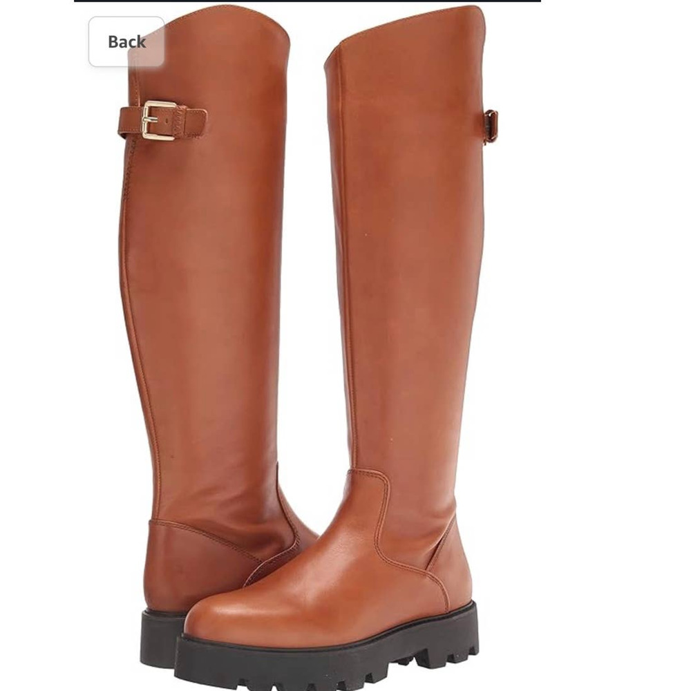 NEW Franco Sarto Women's Balinboot Knee High Boot Cognac Brown Leather 7 $249